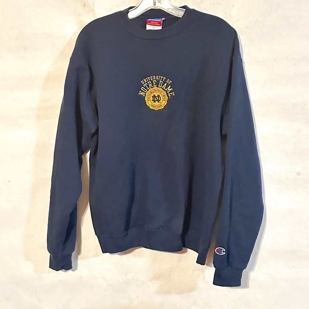 NCAA Notre Dame Champion Blue Athletic Long Sleeve Sweater